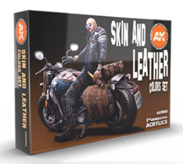 AK-Interactive: 3rd Gen Acrylics - Skin and Leather Colors Paint Set