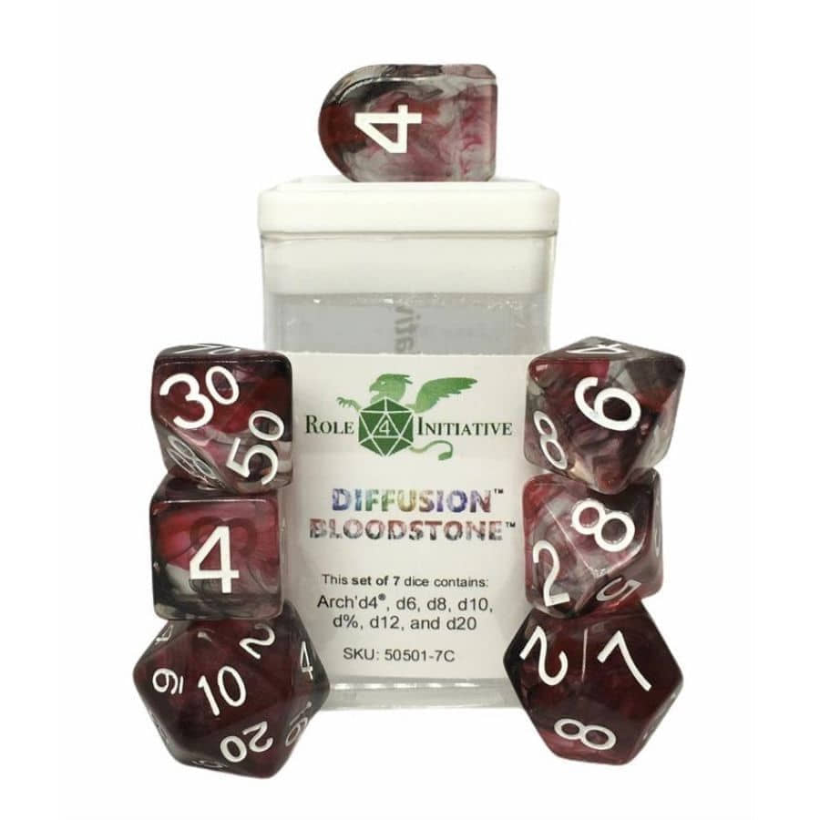 Diffusion Bloodstone Dice (Set of 7 RPG Dice)