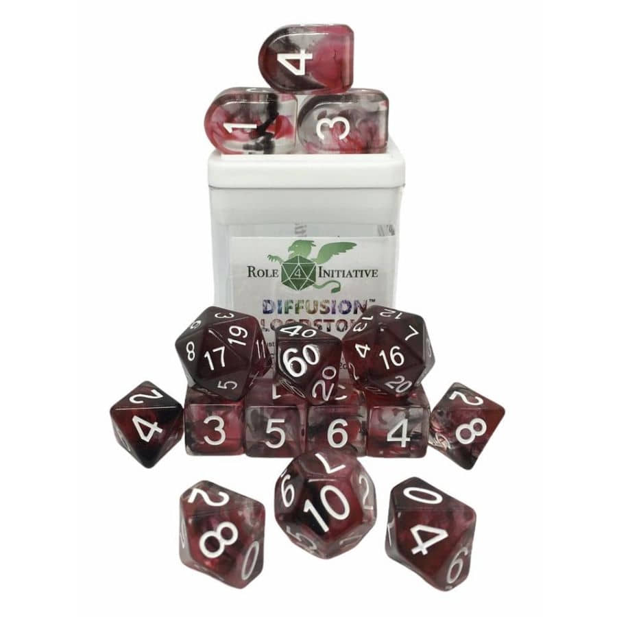 Diffusion Bloodstone Dice (Set of 15 RPG Dice)