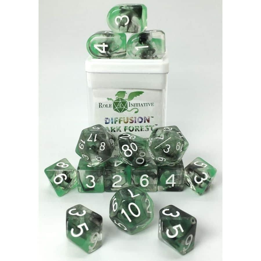 Diffusion Dark Forest Dice (Set of 15 RPG Dice)