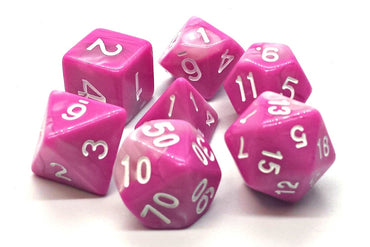 Old School Dice: Vorpal Pink & White
